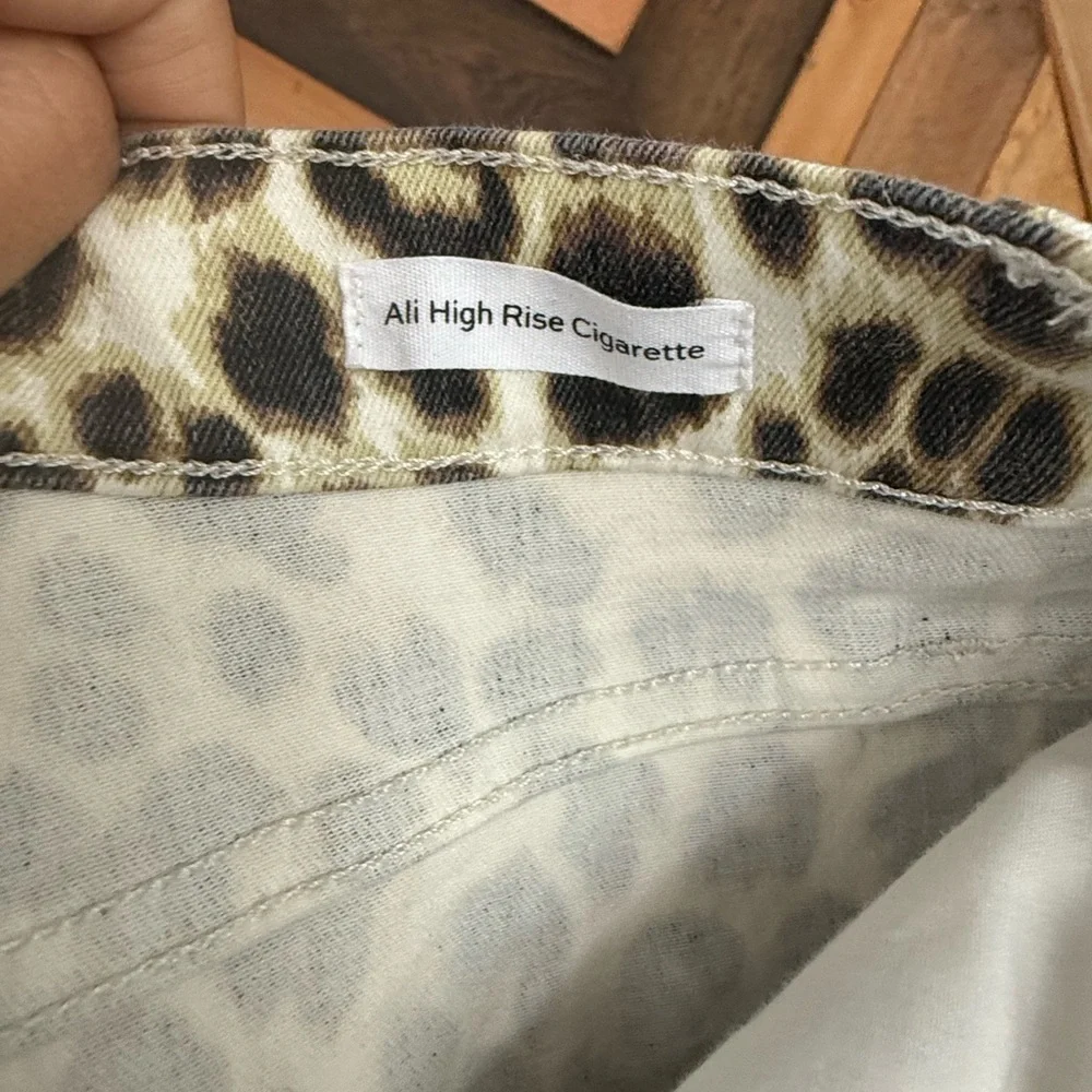 FRAME Leopard Ali High Rise Cigarette Skinny Jeans, Size 28